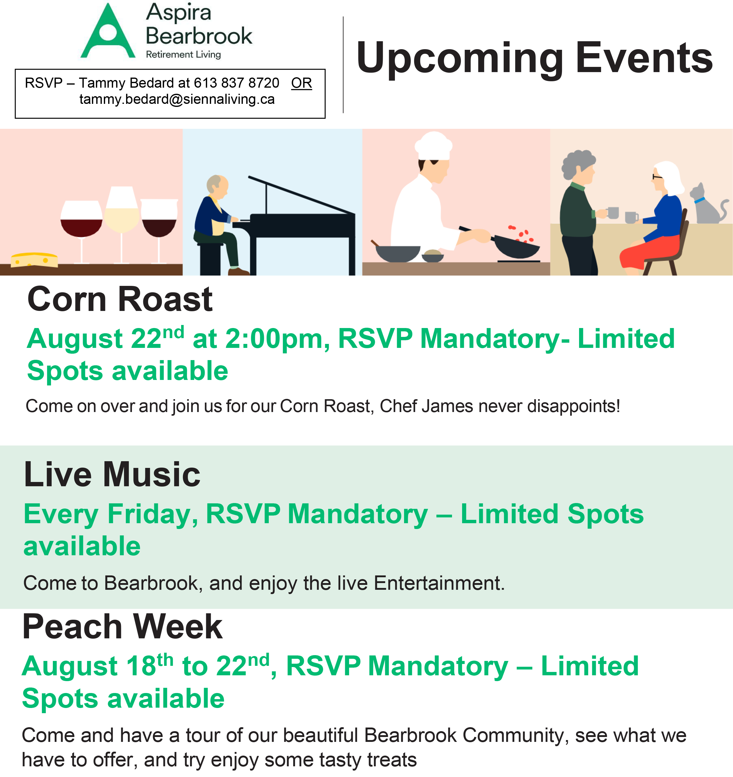 Aspira Bearbrook August 2025 Events